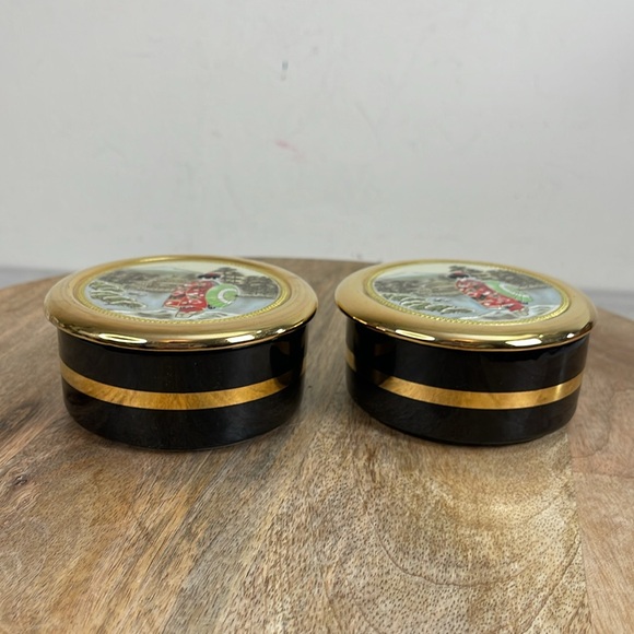 Chokin Artpiece Trinket Dishes With Lids-Set of 2 - Picture 3 of 8